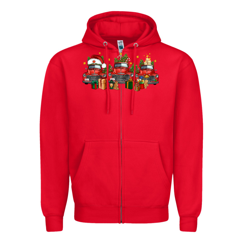Christmas Trucks Zipper Hoodie by FaDigitalArtStudio | Teevron
