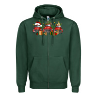 Sports Green christmas trucks Zipper Hoodie - FaDigitalArtStudio