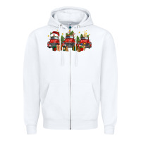 White christmas trucks Zipper Hoodie - FaDigitalArtStudio