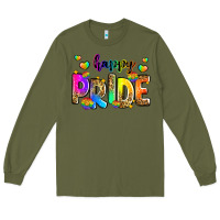Army Green happy pride Long Sleeve Tee - Zillion Design Studio