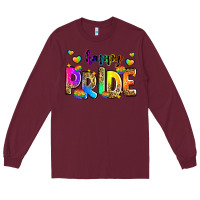 Burgundy happy pride Long Sleeve Tee - Zillion Design Studio
