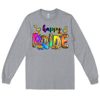 Heather Grey happy pride Long Sleeve Tee - Zillion Design Studio