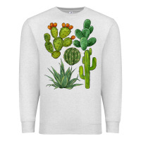 Oatmeal Heather watercolor cactus bundle preview Premium Sweatshirt - BarkalooDesign