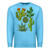 Ocean Blue watercolor cactus bundle preview Premium Sweatshirt - BarkalooDesign