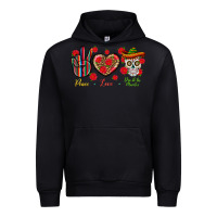 Black Peace Love Dia De Los Muertos Urban Hoodie - BundleAndBundleShop