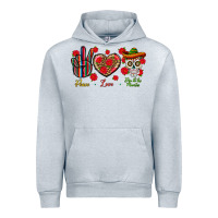 Heather Grey Peace Love Dia De Los Muertos Urban Hoodie - BundleAndBundleShop