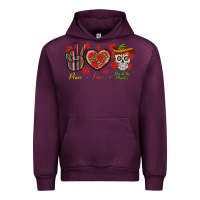 Mauve Wine Peace Love Dia De Los Muertos Urban Hoodie - BundleAndBundleShop