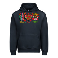 Navy Peace Love Dia De Los Muertos Urban Hoodie - BundleAndBundleShop