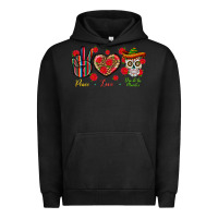 Pigment Black Peace Love Dia De Los Muertos Urban Hoodie - BundleAndBundleShop