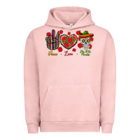 Pigment Salmon Peace Love Dia De Los Muertos Urban Hoodie - BundleAndBundleShop