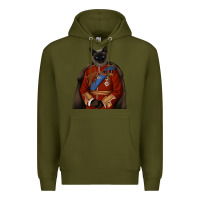 Army Green Pet Portraits, Custom Pet Portraits, Renaissance Pet Portraits, Custom Premium Hoodie - RanaPortraitStore