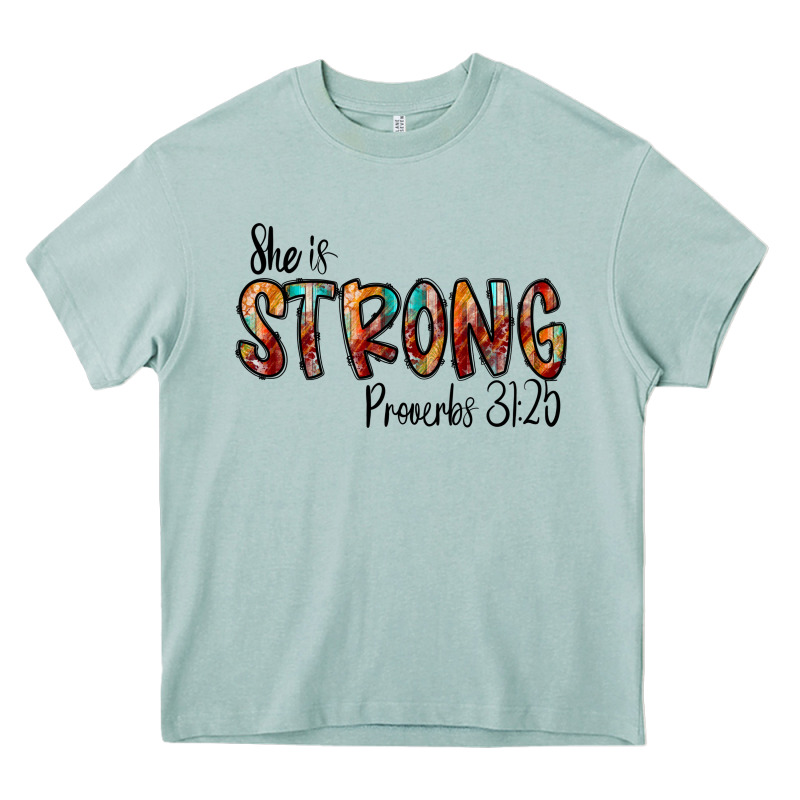 She Is Strong Provebs Heavy Core Tee by CowhideDigitalArt | Teevron