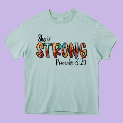 She Is Strong Provebs Heavy Core Tee Designed By Cowhidedigitalart