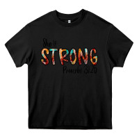 Black she is strong provebs Heavy Core Tee - CowhideDigitalArt