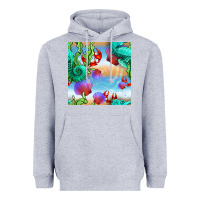 Heather Grey seahorse and beach Heavyweight Hoodie - BundleAndBundleShop