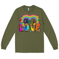 Army Green Choose love Long Sleeve Tee - Zillion Design Studio
