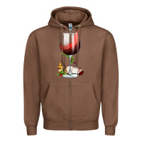Chestnut christmas wine glass Zipper Hoodie - FaDigitalArtStudio