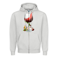 Dove Grey christmas wine glass Zipper Hoodie - FaDigitalArtStudio