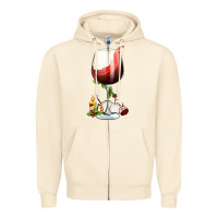 Sandshell christmas wine glass Zipper Hoodie - FaDigitalArtStudio