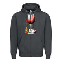 Smoke christmas wine glass Zipper Hoodie - FaDigitalArtStudio