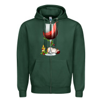 Sports Green christmas wine glass Zipper Hoodie - FaDigitalArtStudio