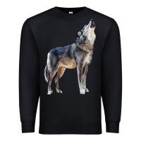 Black wolf Premium Sweatshirt - LillyAllenDesigns