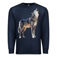Navy wolf Premium Sweatshirt - LillyAllenDesigns