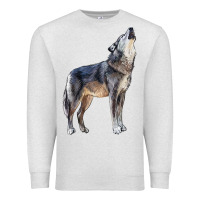 Oatmeal Heather wolf Premium Sweatshirt - LillyAllenDesigns
