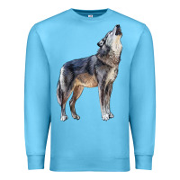 Ocean Blue wolf Premium Sweatshirt - LillyAllenDesigns