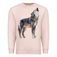 Pale Pink wolf Premium Sweatshirt - LillyAllenDesigns
