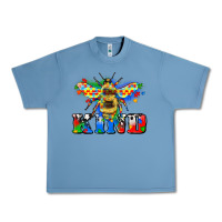 Pebble Blue bee kind autism Urban Heavy Tee - Zillion Design Studio