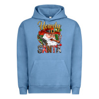 Pigment Pebble Blue Howdy Santa Urban Hoodie - BundleAndBundleShop