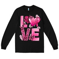 Black Love Cancer with Heart Long Sleeve Tee - texasbilliewilder