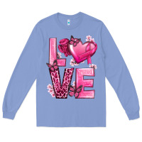 Colony Blue Love Cancer with Heart Long Sleeve Tee - texasbilliewilder