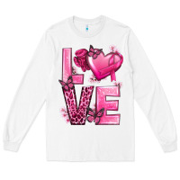 White Love Cancer with Heart Long Sleeve Tee - texasbilliewilder