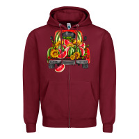 Burgundy watermelon and truck Zipper Hoodie - HRA Design Shop