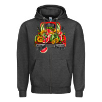Charcoal Heather watermelon and truck Zipper Hoodie - HRA Design Shop