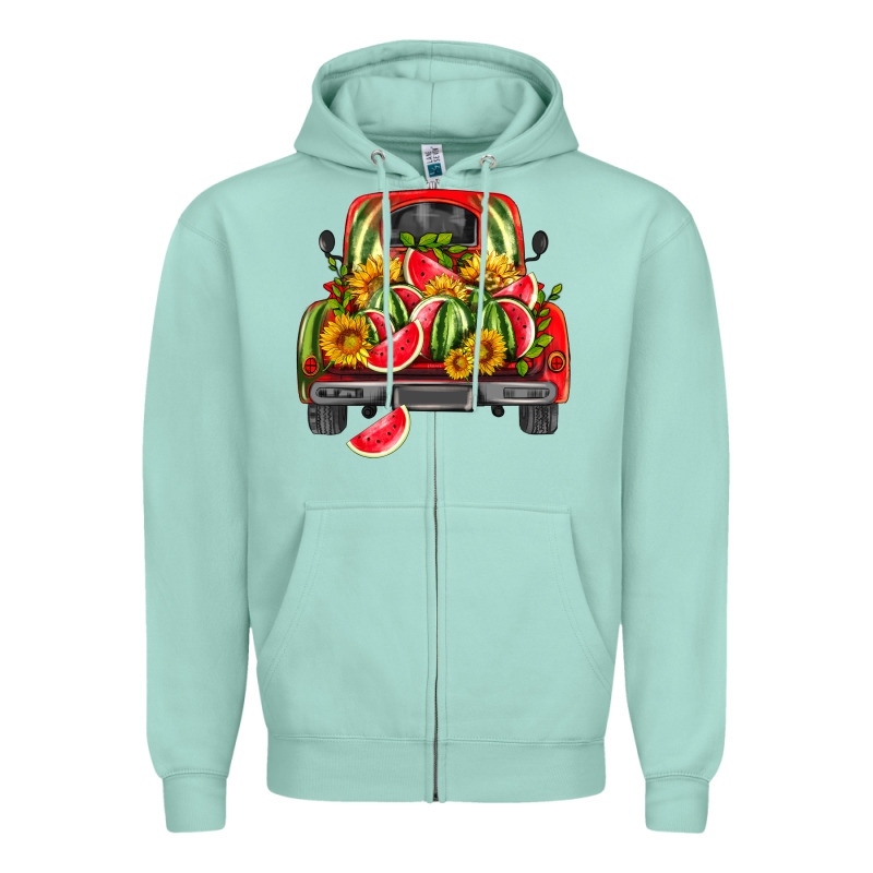 Watermelon And Truck Zipper Hoodie by HRA Design Shop | Teevron