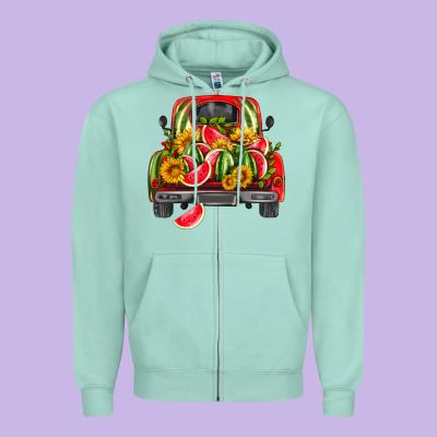 Watermelon And Truck Zipper Hoodie Designed By Hra Design Shop