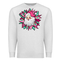 Oatmeal Heather pink Christmas Santa Claus sunflower Premium Sweatshirt - Jasminsmagicworld
