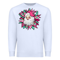 White pink Christmas Santa Claus sunflower Premium Sweatshirt - Jasminsmagicworld