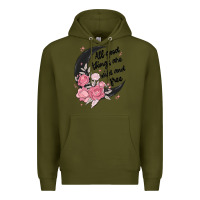 Army Green all good things are wild and free Premium Hoodie - MaliasSmallBusiness