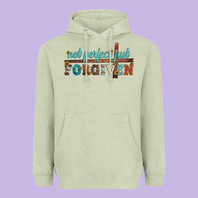 Not Perfect Just Forgiven Heavyweight Hoodie Designed By Artiststas