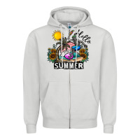 Dove Grey hello summer Zipper Hoodie - CowhideDigitalArt
