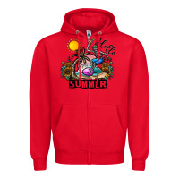 Red hello summer Zipper Hoodie - CowhideDigitalArt
