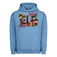 Pigment Pebble Blue Cutest Elf Ever Christmas Urban Hoodie - BundleAndBundleShop
