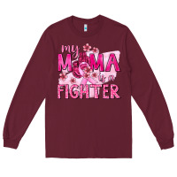 Burgundy My Mama Is a Fighter with Ribbon Long Sleeve Tee - texasbilliewilder