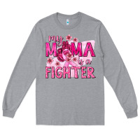 Heather Grey My Mama Is a Fighter with Ribbon Long Sleeve Tee - texasbilliewilder