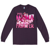Plum My Mama Is a Fighter with Ribbon Long Sleeve Tee - texasbilliewilder