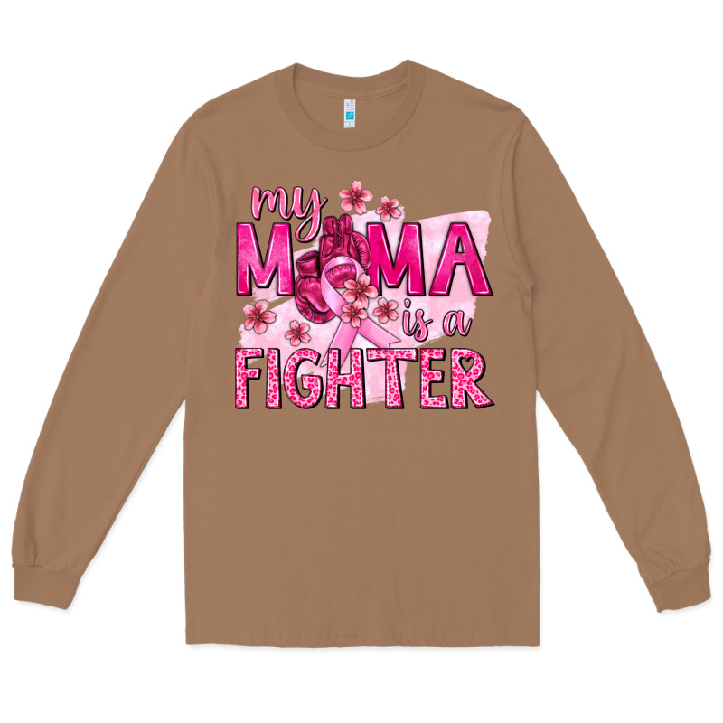 My Mama Is A Fighter With Ribbon Long Sleeve Tee by texasbilliewilder | Teevron